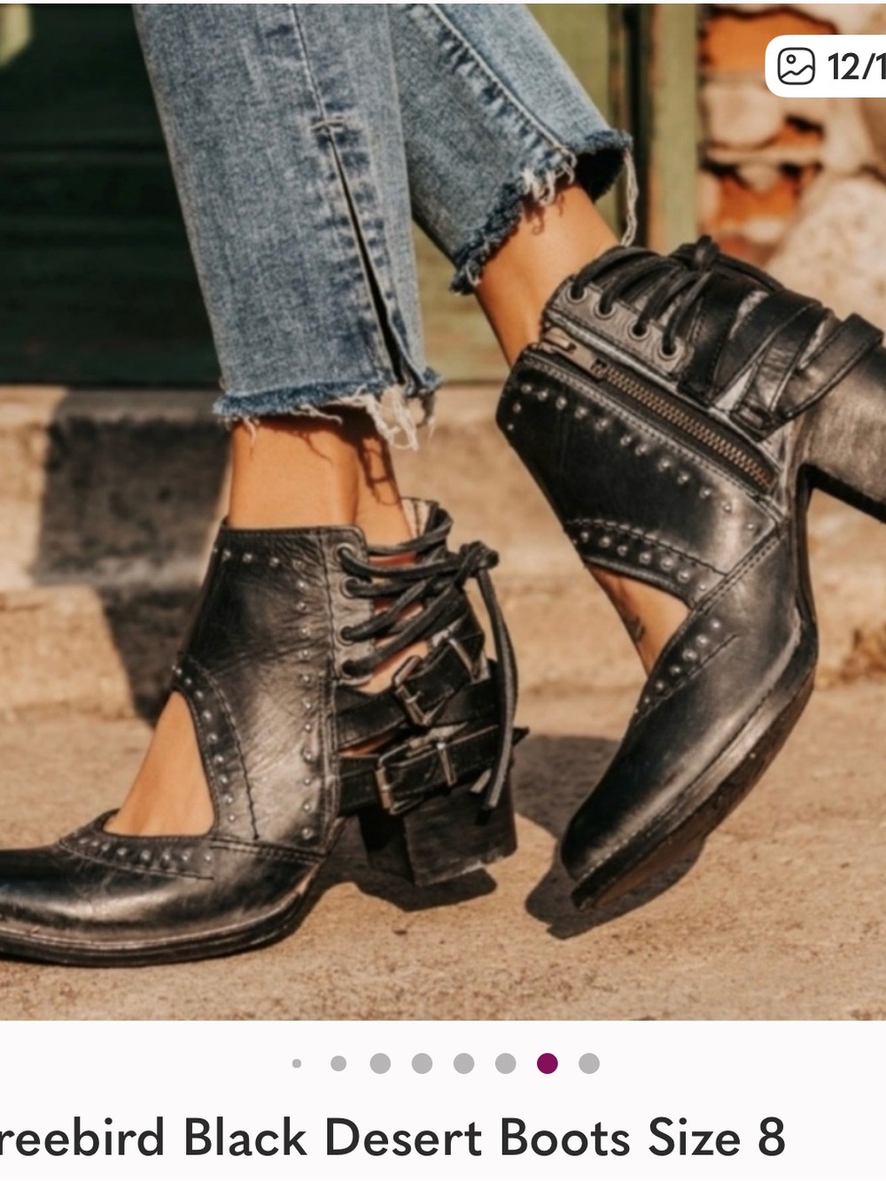 freebird Black Cutout Buckle Ankle Boots